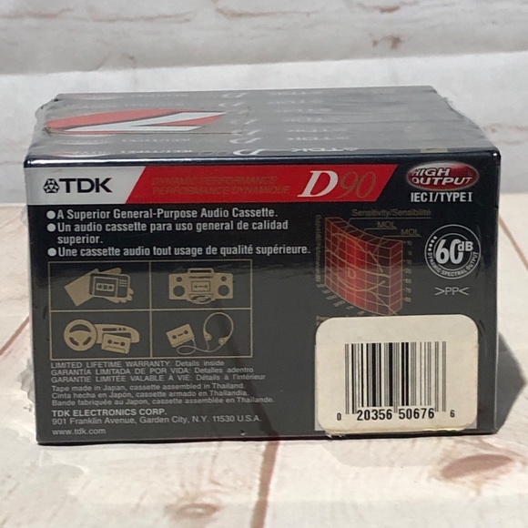 TDK blank cassette tapes 90 minute sealed lot of 7 - Picture 3 of 7